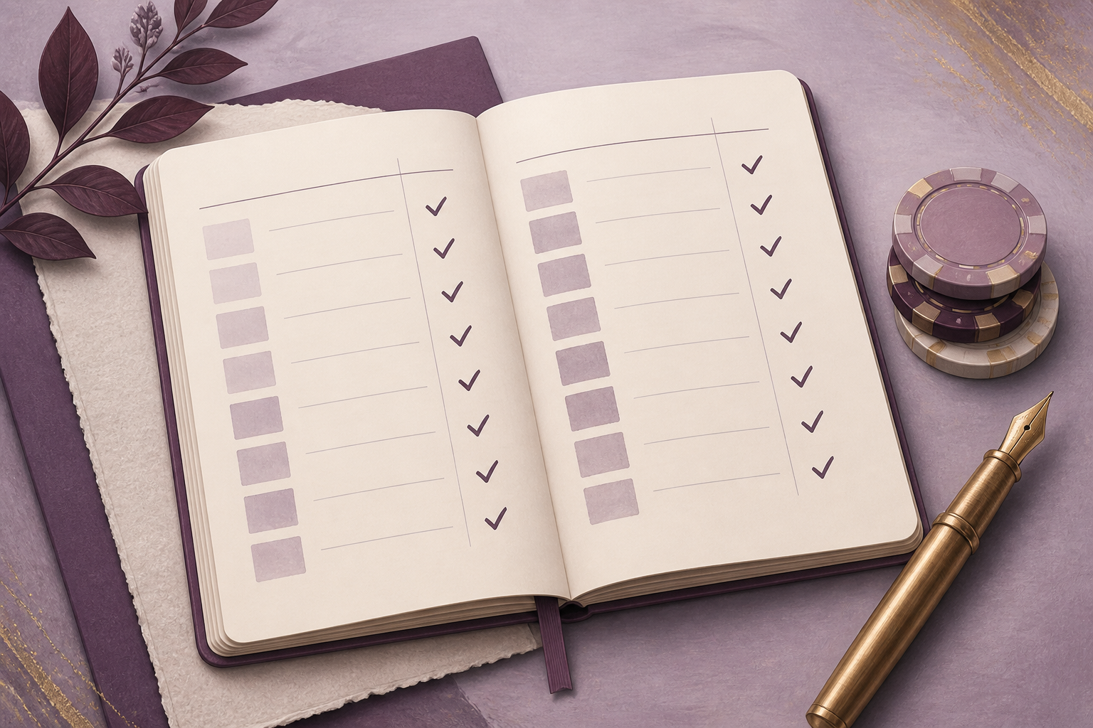 Notebook and chips illustration suggesting careful comparison notes